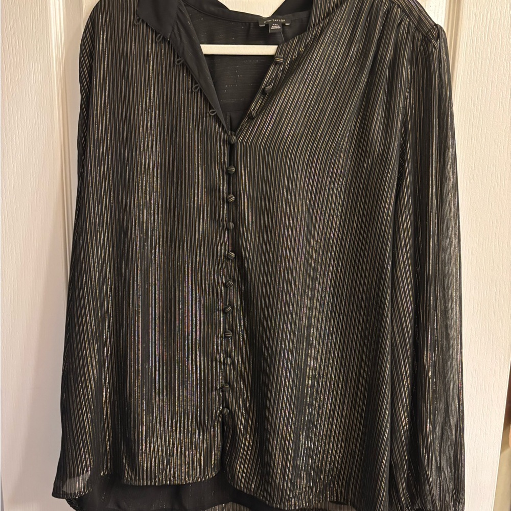 Elegant Black Button-Up Blouse